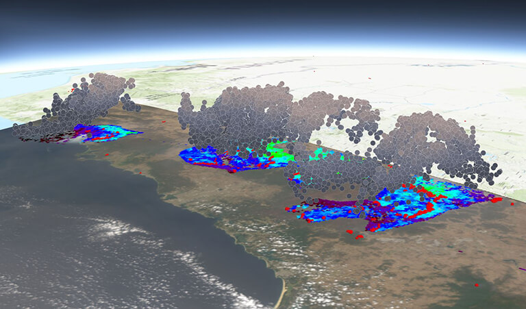 NASA bushfire smoke imagery card image