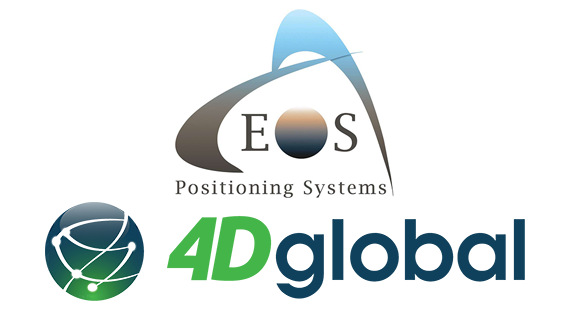 Eos Positioning Systems and 4D Global logo