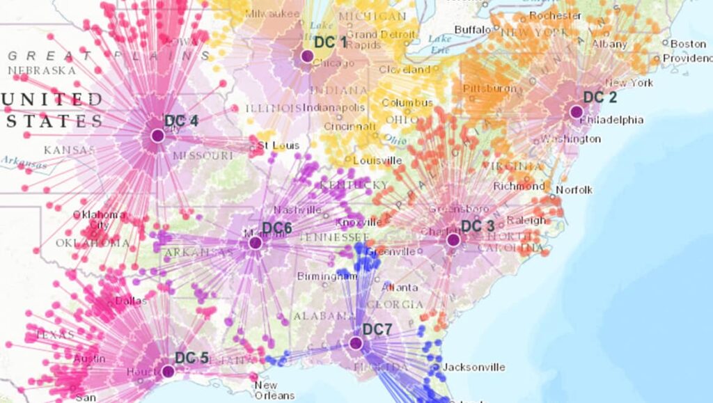 Domestic supply chains mapped using GIS technology