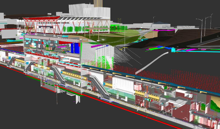 BIM model of Wgabba Station shows the level of detail required to guide construction.