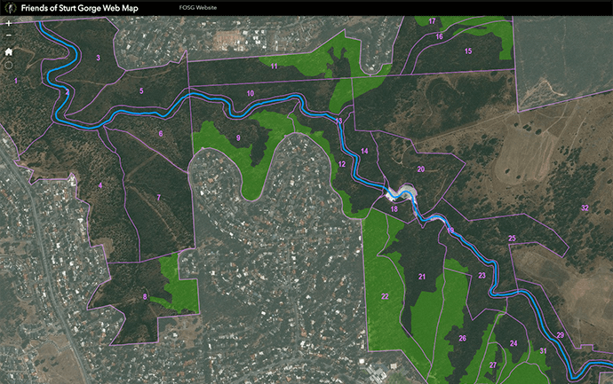 Friends of Sturt Gorge (FOSG) map