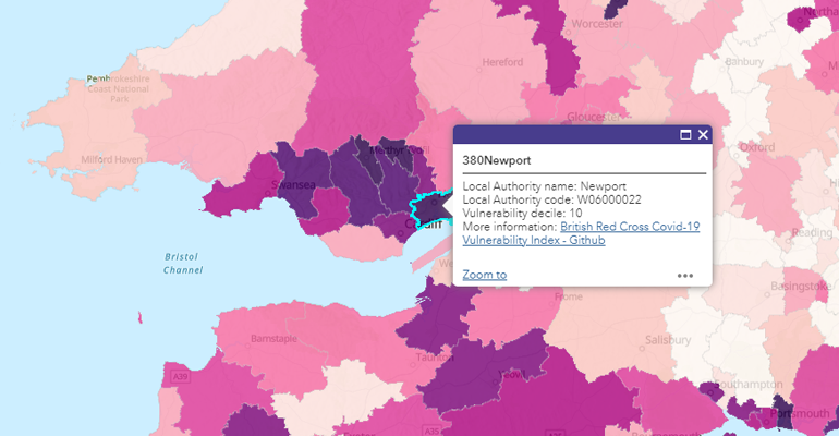 Social vulnerablity map