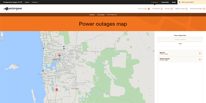 Network outage information - Western Power 