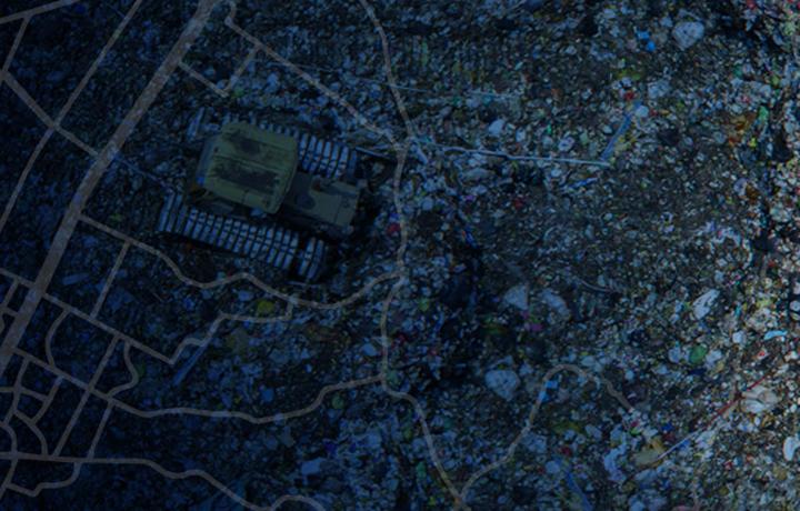 Waste facility overlayed with geographic road symbology