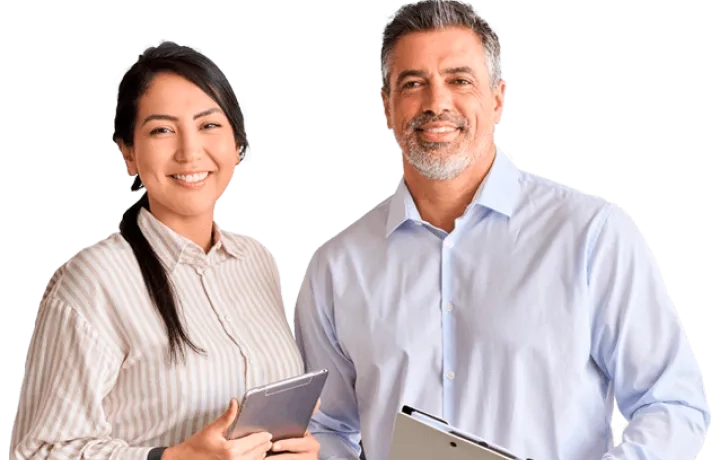 Man and woman side by side