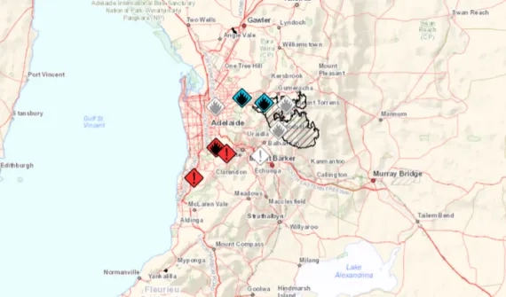 Current bushfires in South Australia