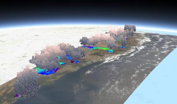 NASA smoke plumes