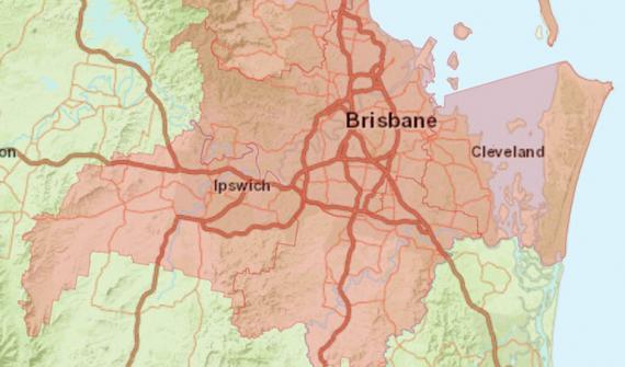 Greater Brisbane Lockdown map