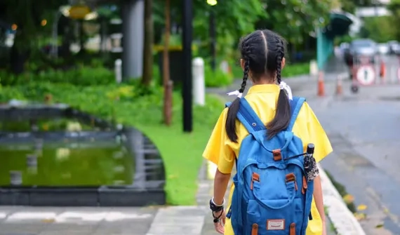 Child walking to school