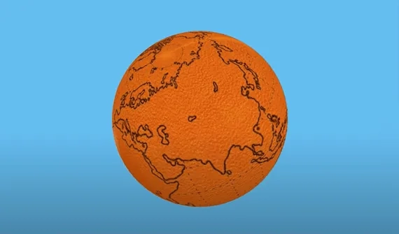 Orange peel earth map