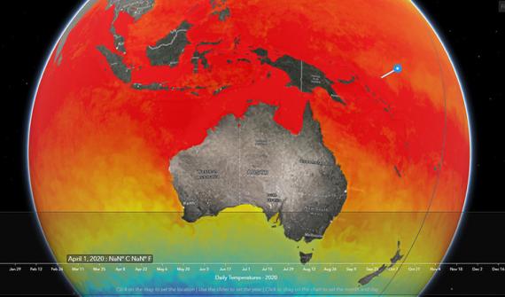 Animated map of sea surface temperarture