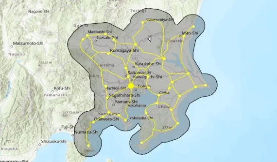 Map highlighting slime mould