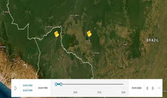 Tropical deforestation map