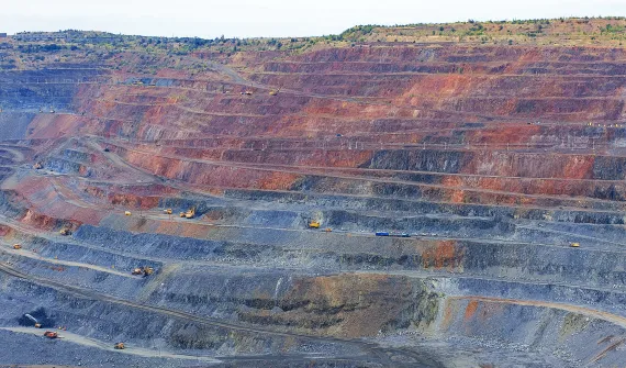 Aerial of mining site 