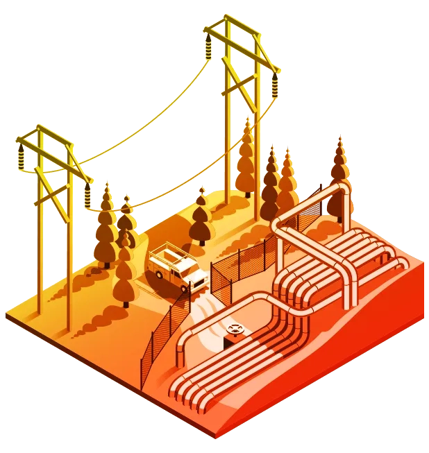 electric gas utilities illustration