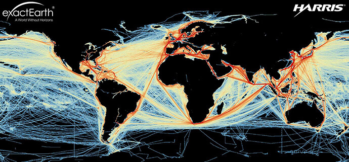 Global vessel tracks 