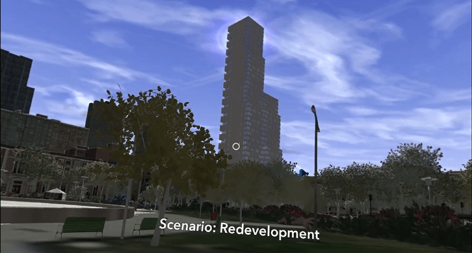 Using VR to assess the impact of redevelopment on a park