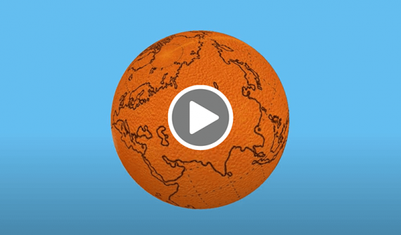 Orange peel earth map